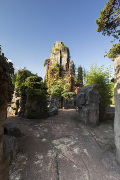 光影假山素材