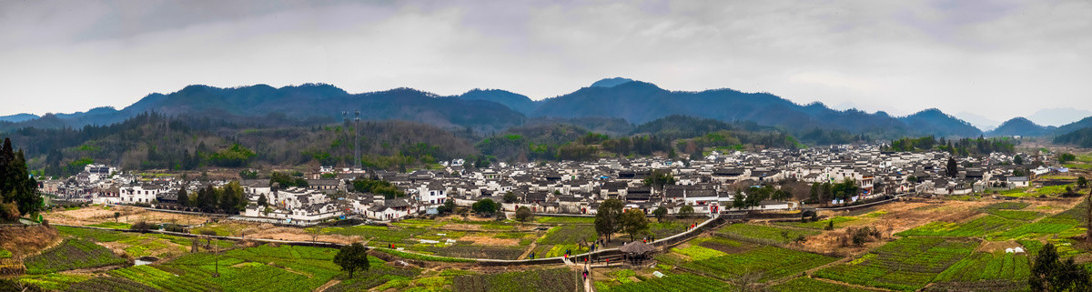 西递古村全景图