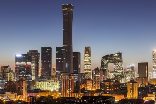 中国北京中国尊大楼夜景