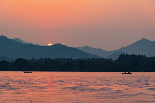 唯美山水夕阳