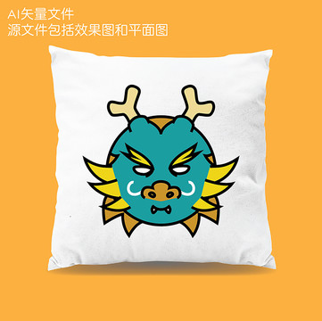 小龍卡通抱枕