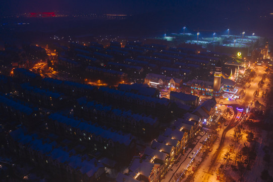 小区夜景