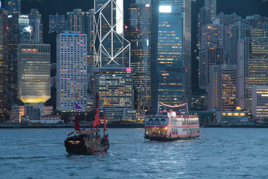 香港维多利亚湾夜景