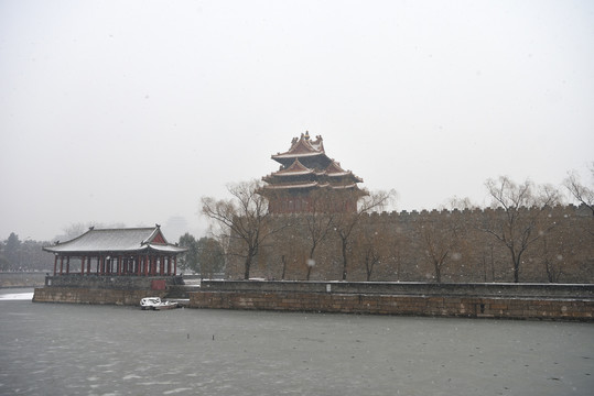 雪花飘飘中的故宫