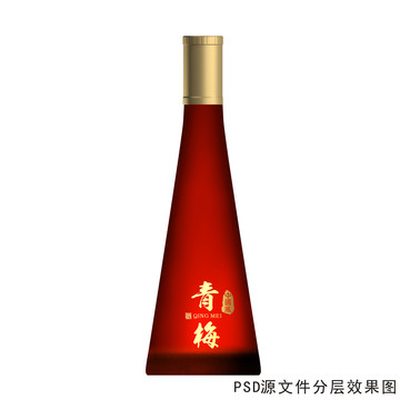 红色蒙砂酒瓶设计