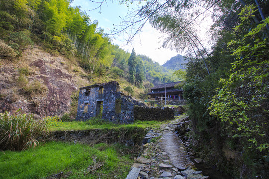 台州临海尤溪镇上涨村双龙古道美景