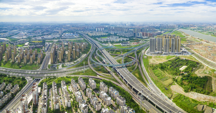 宁波江北道路航拍