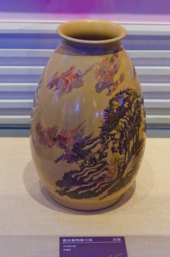 建水紫陶敞口梅瓶