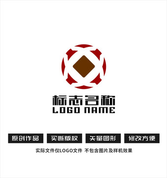 金融铜钱标志logo