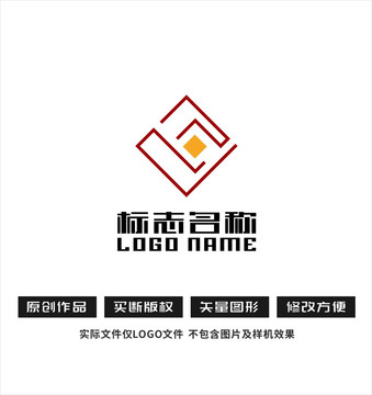 pd字母标志握手logo