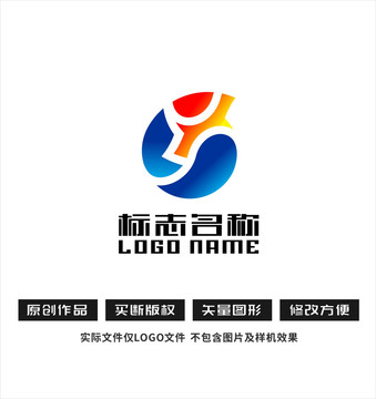 水滴标志太极logo