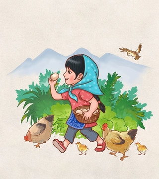 養(yǎng)雞插畫