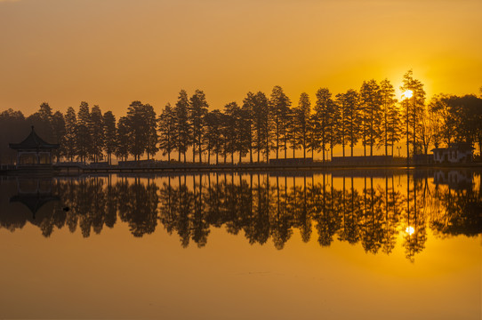 武汉东湖风景区深秋风光