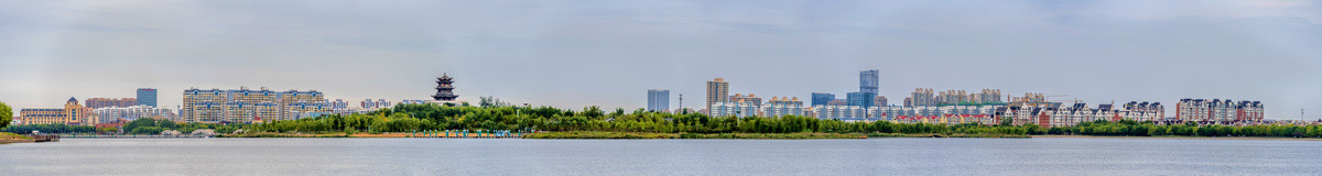 中国山东东营清风湖全景