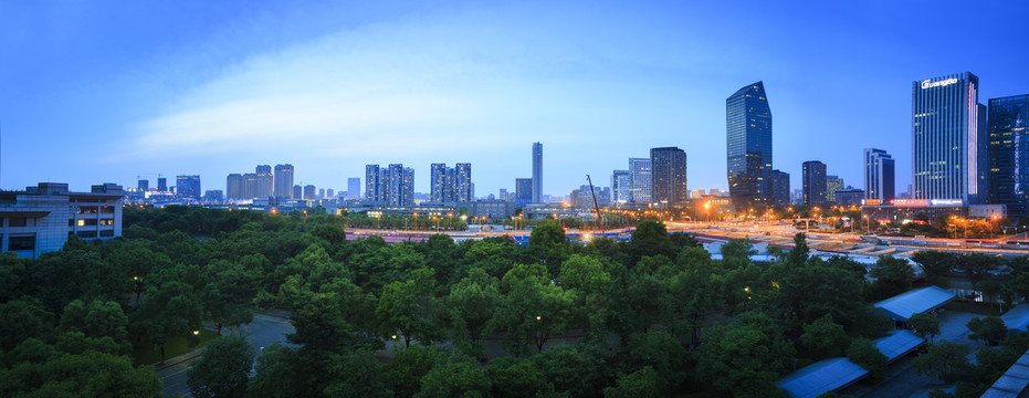 宁波鄞州中心区夜景