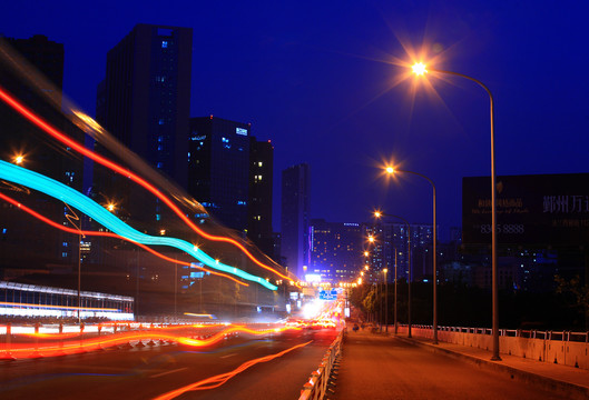 宁波鄞州中心区夜景