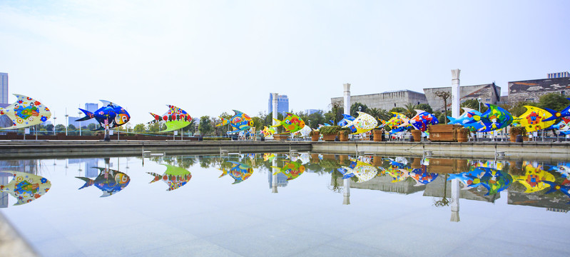 宁波鄞州区广场美景