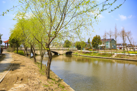 宁波鄞州咸祥镇大湖契河美景