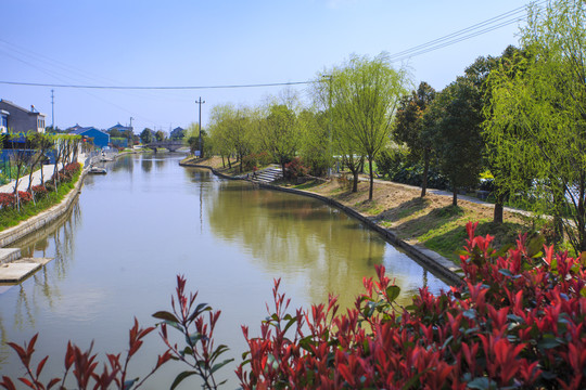 宁波鄞州咸祥镇大湖契河美景