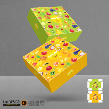 水果禮盒包裝設(shè)計(jì)展開圖