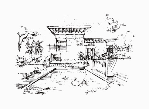 現(xiàn)代建筑手繪