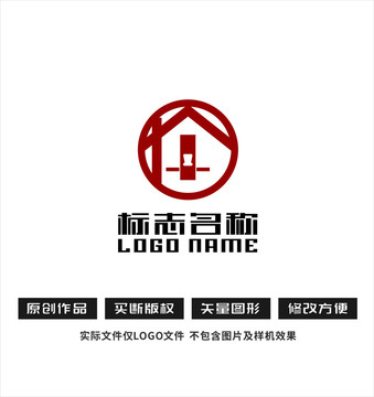 房子刨子家标志logo