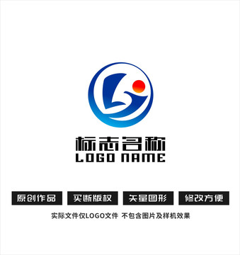 LJ字母G人才航海红日logo