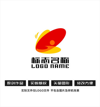 BJ字母标志人蝴蝶logo