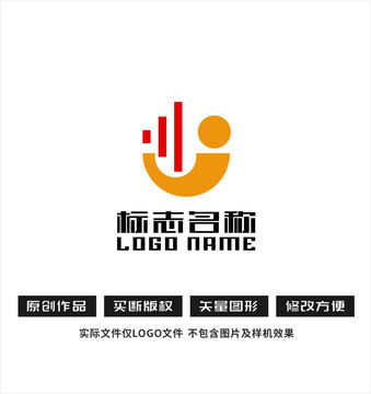 J字母标志人才logo