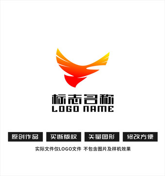 ZY字母标志雄鹰logo