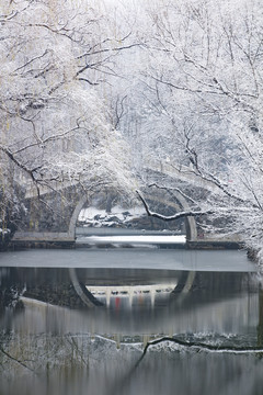 北京颐和园冬日雪景