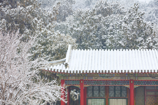 北京颐和园冬日雪景