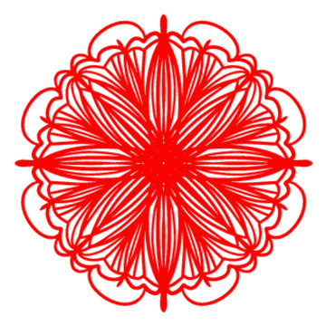矢量對稱圖形窗花剪紙花紋