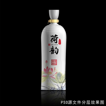 荷韵酒白瓷酒瓶