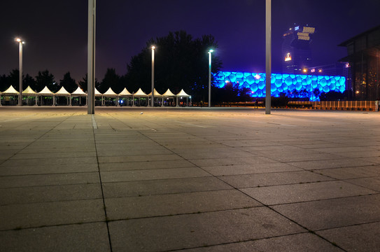 北京奥林匹克中心夜景
