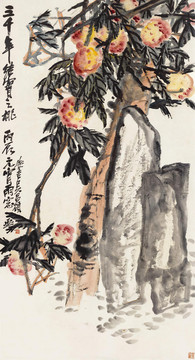 吳昌碩桃壽圖