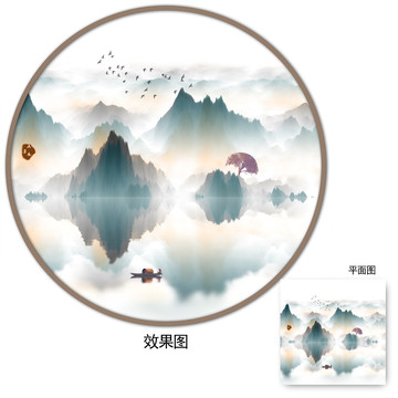 中国风禅意山水画