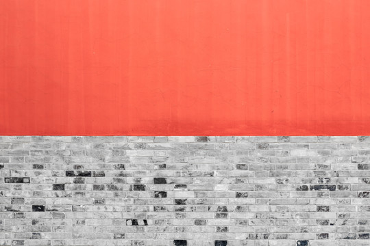 灰砖红墙