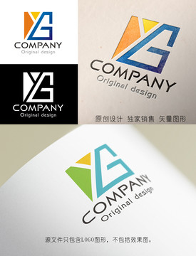 YG字母logo设计YG标志