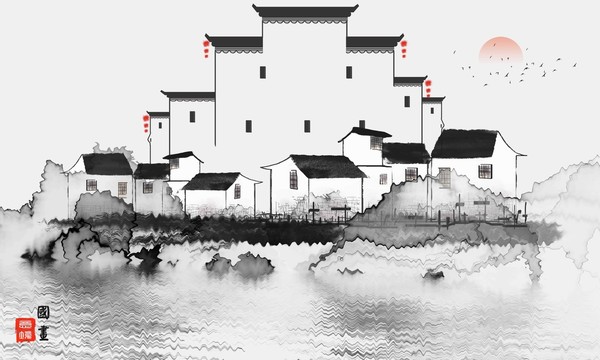 水墨馬頭墻