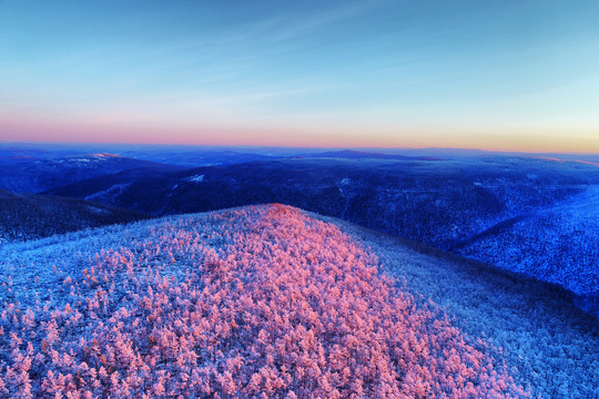 雪域山林朝阳