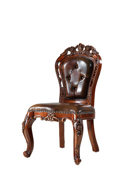 美式实木真皮休闲椅家具