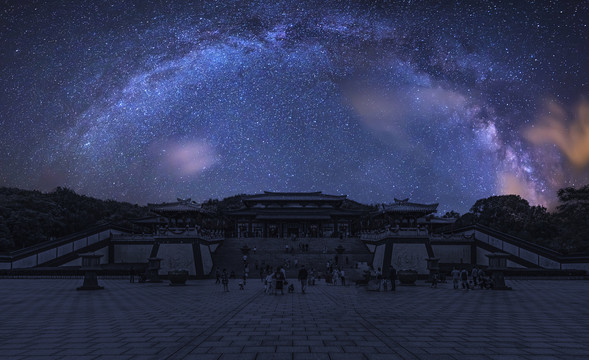 无锡三国城星空夜景