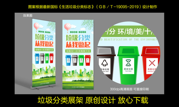 垃圾分類展架海報