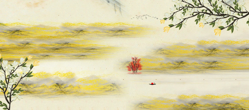 山水背景墻