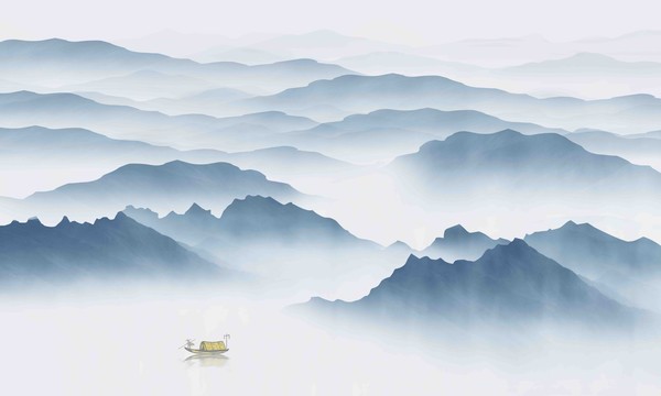 山水水墨山水