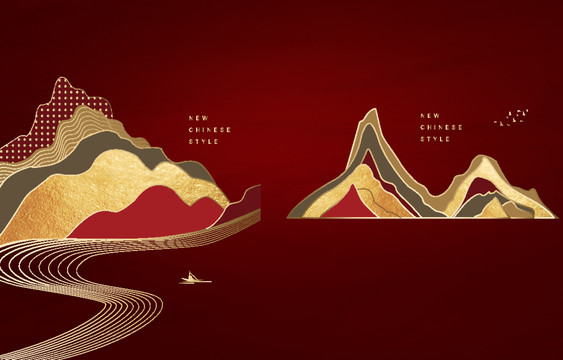 新中式矢量線描