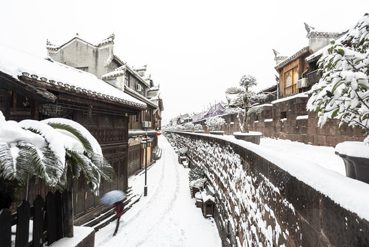 凤凰古城雪景