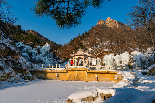 冬日山东省招远市罗山森林公园晶