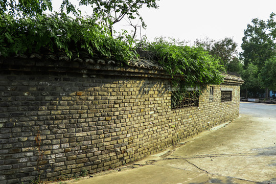 古建青砖围墙院墙